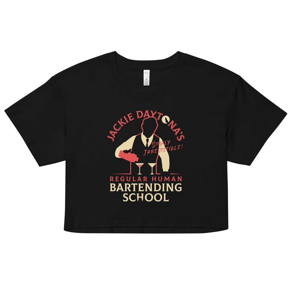 Regular Human Bartending School Women's Crop Tee