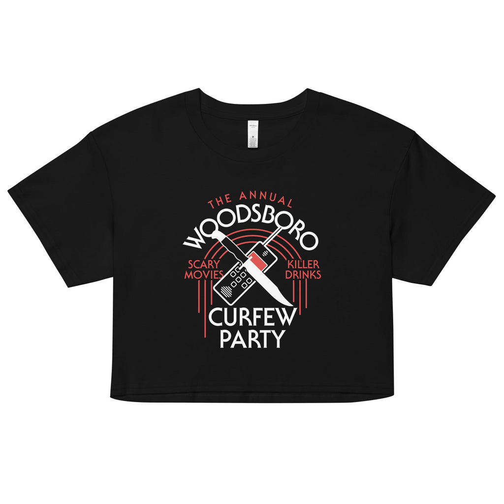 Woodsboro Curfew Party Women's Crop Tee