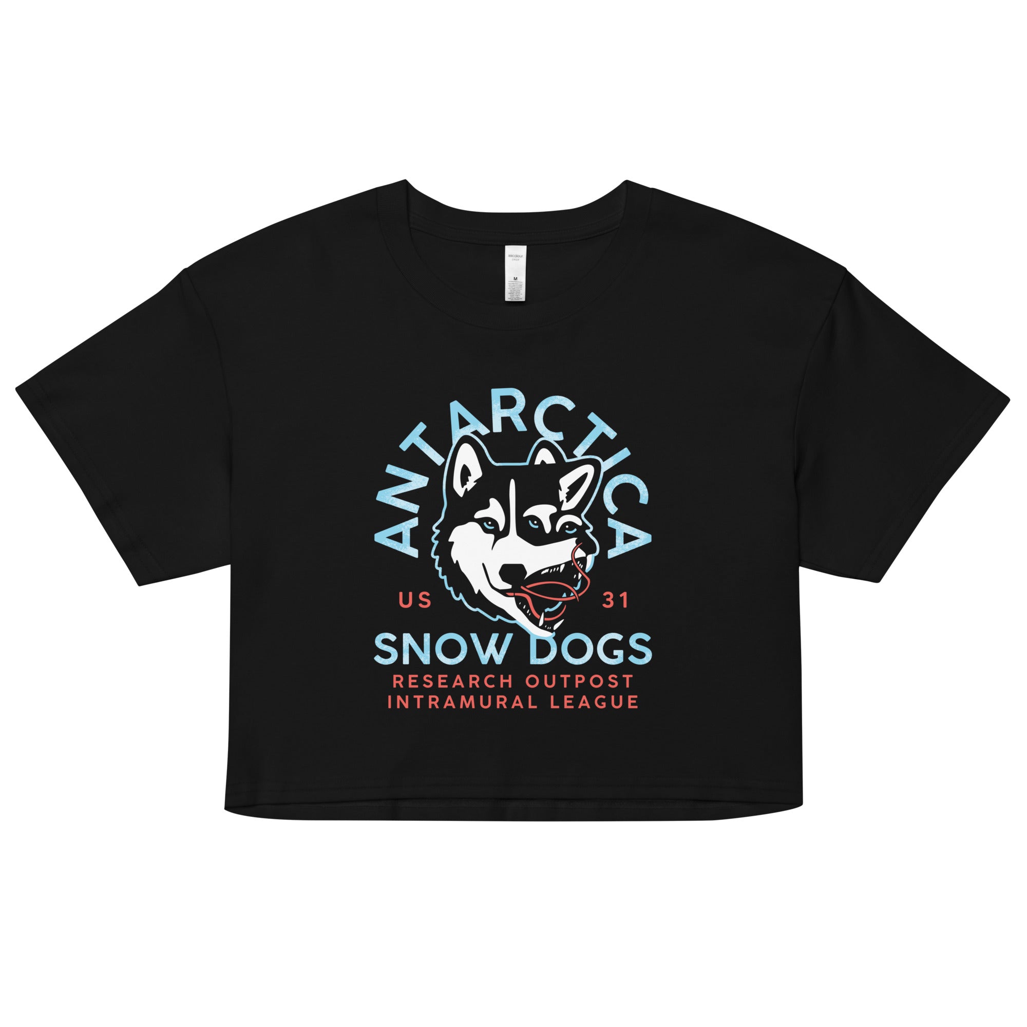 Antarctica Snow Dogs Women's Crop Tee