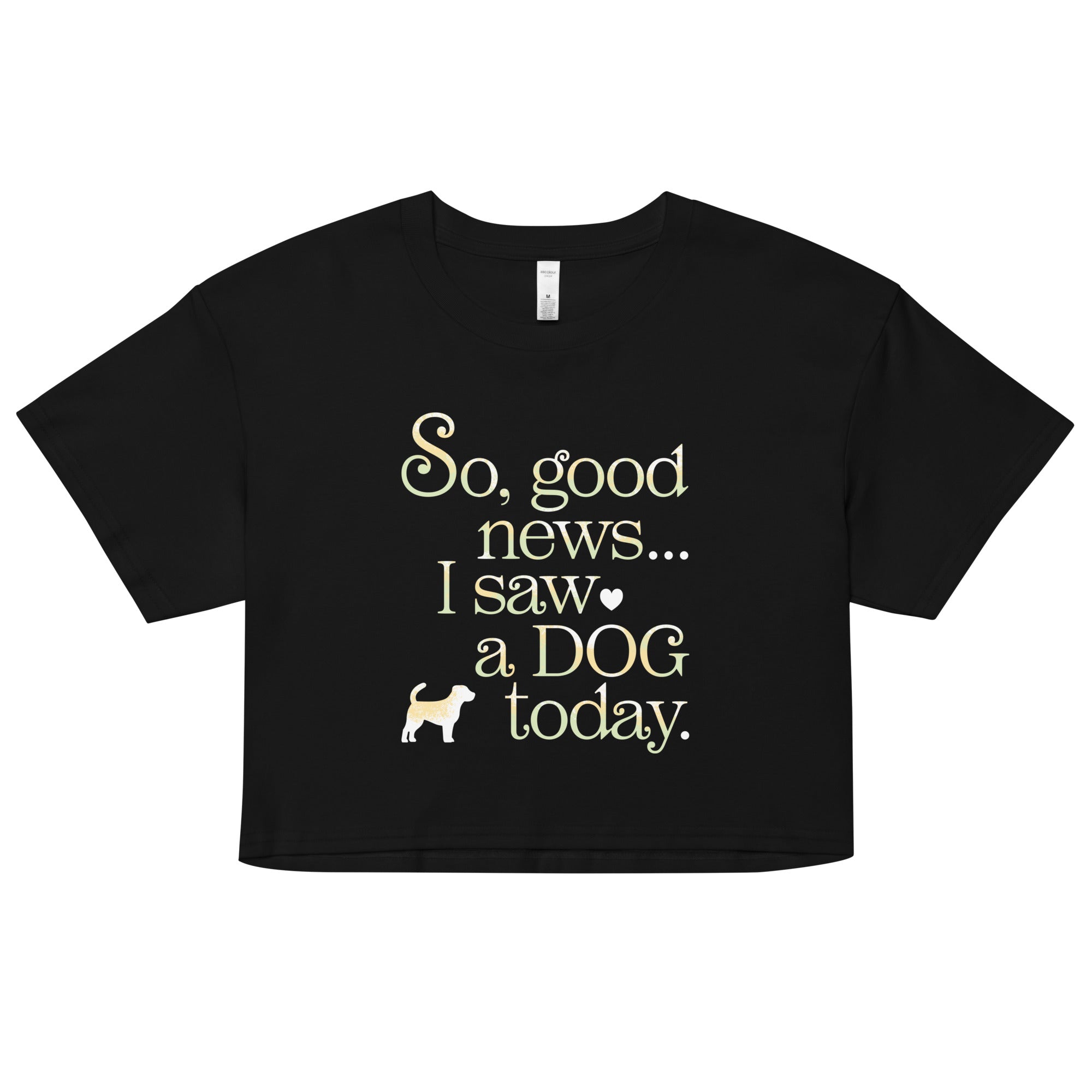 So Good News I Saw A Dog Today Women's Crop Tee