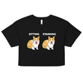 Corgi Sitting And Standing Women's Crop Tee