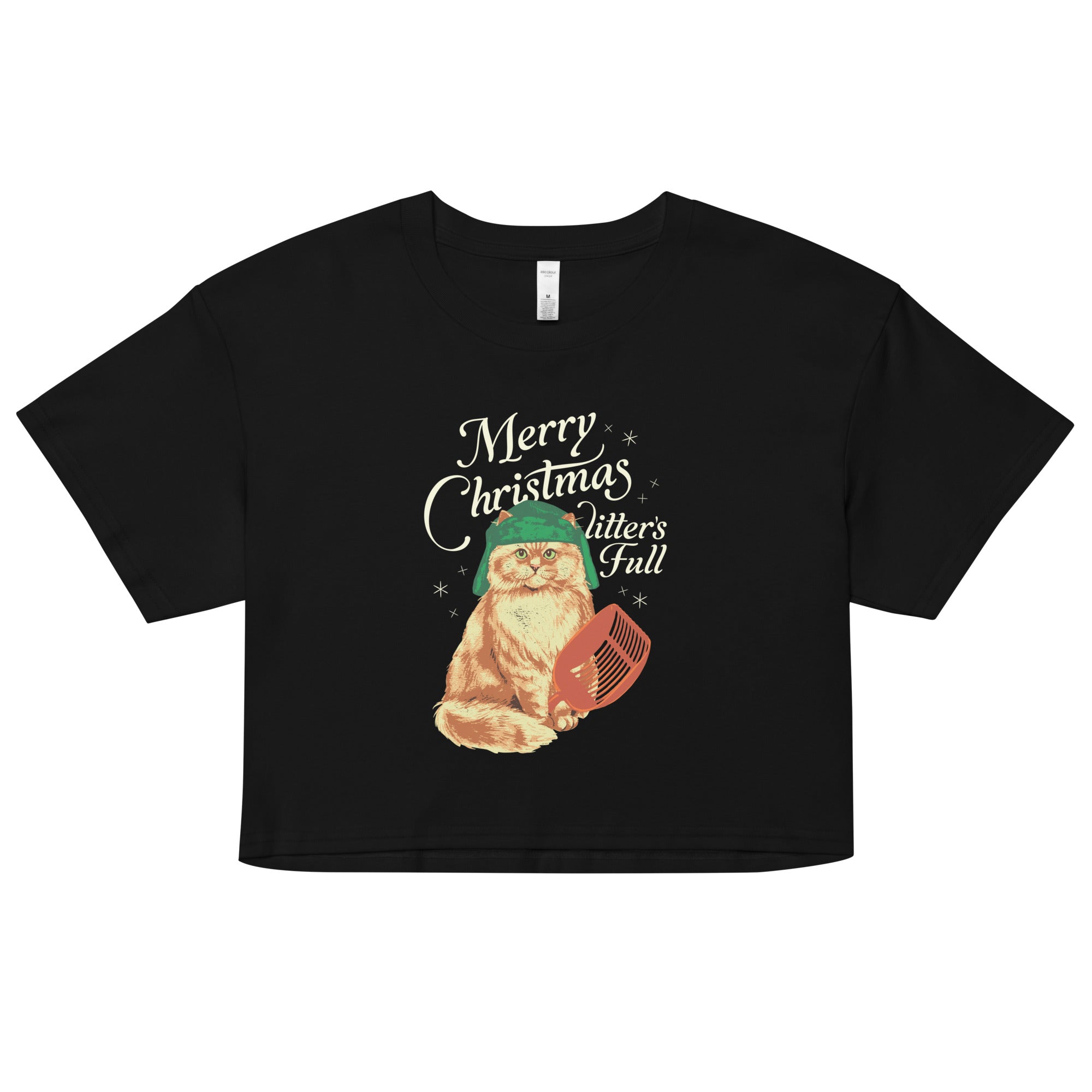 Merry Christmas Litter's Full Women's Crop Tee