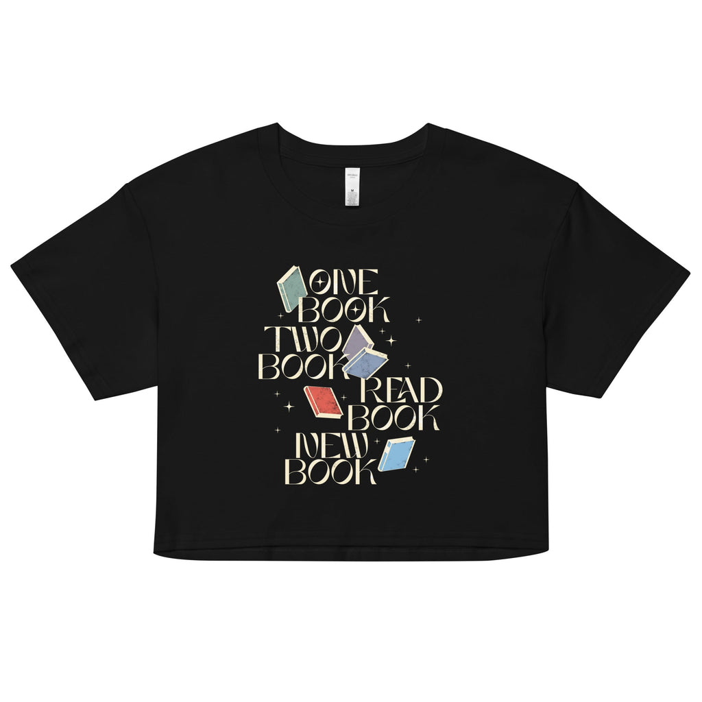 One Book Two Book Read Book New Book Women's Crop Tee