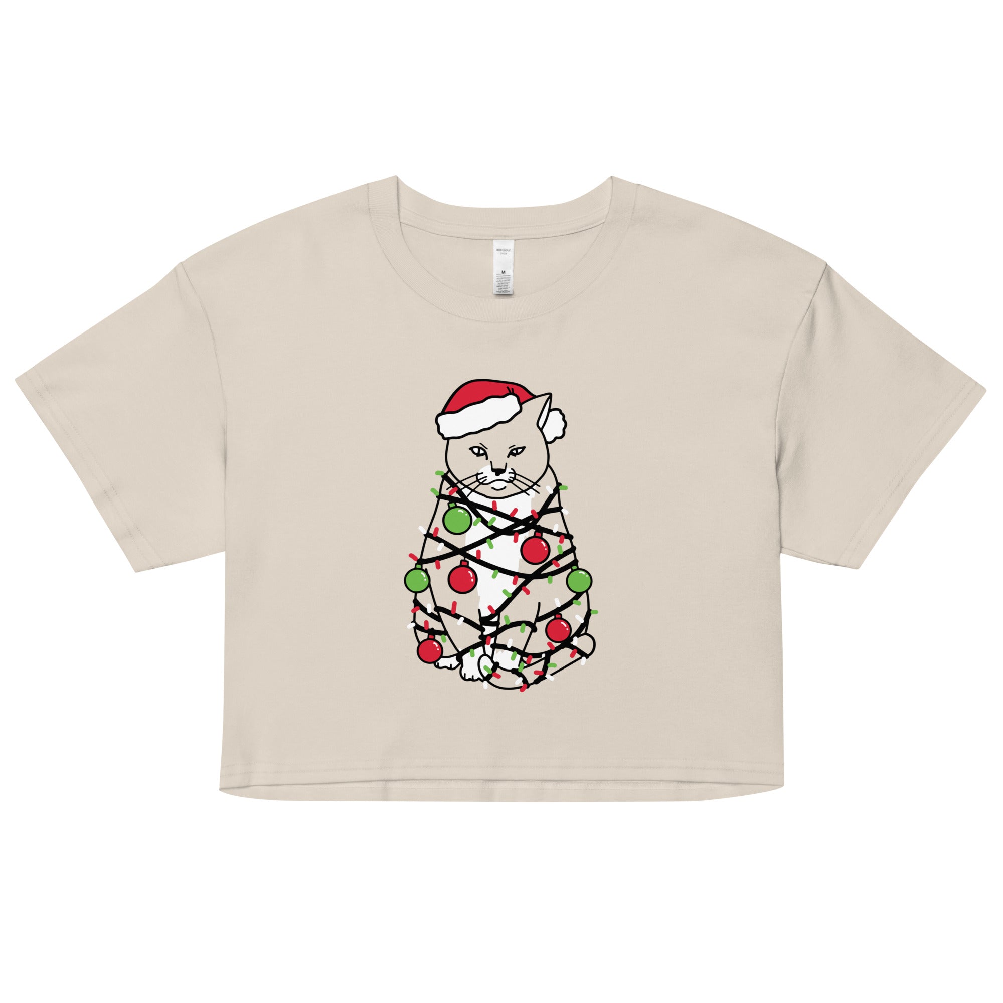 Meowy Christmas Women's Crop Tee