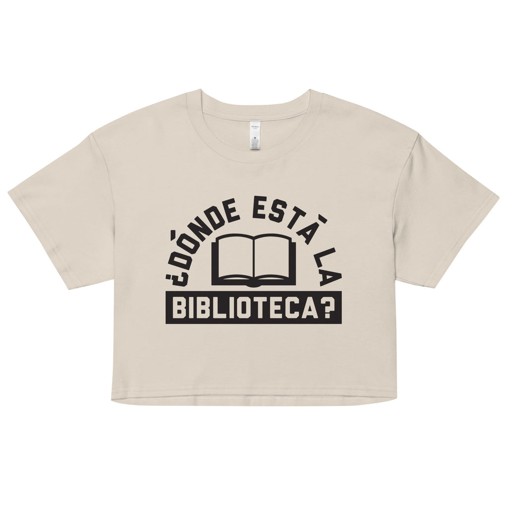 Donde Esta La Biblioteca? Women's Crop Tee