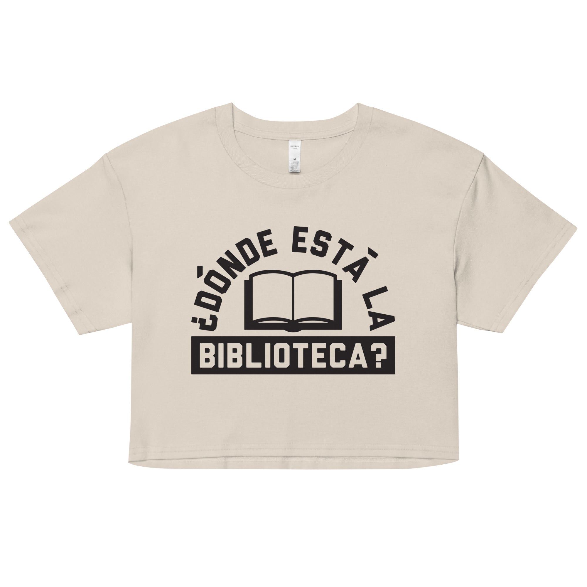 Donde Esta La Biblioteca? Women's Crop Tee