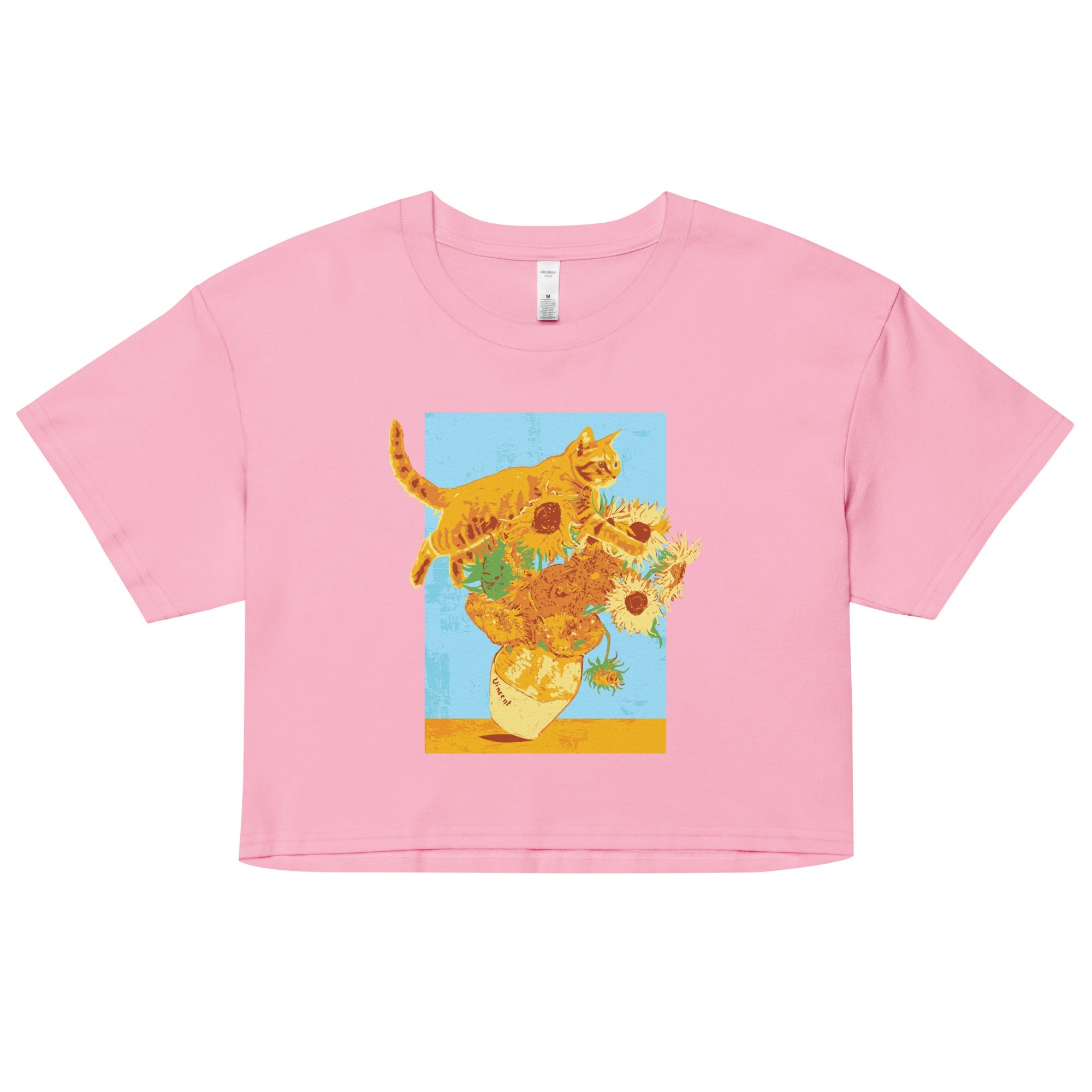 Van Gogh's Cat Women's Crop Tee