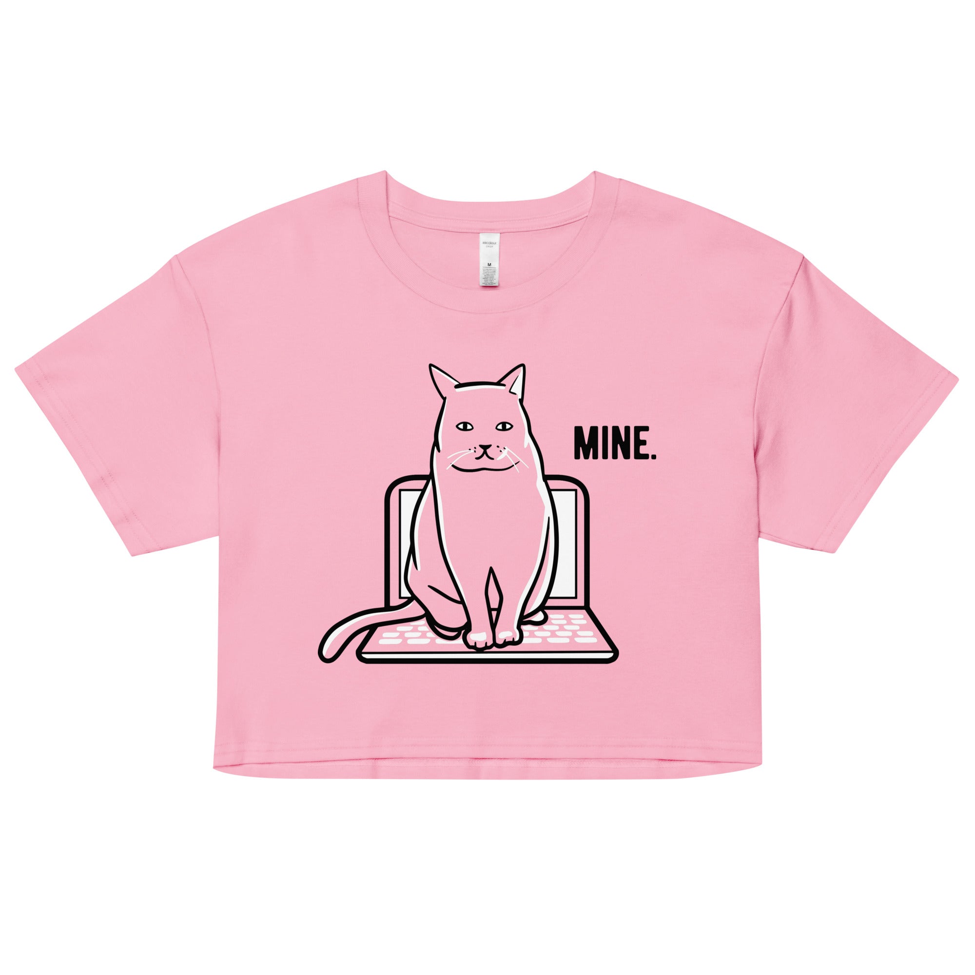 Mine Computer Cat Women's Crop Tee