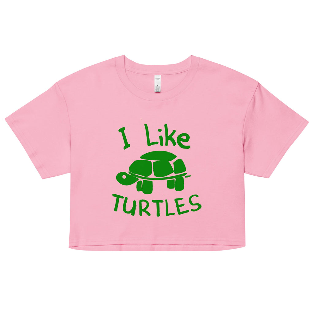 I Like Turtles Women's Crop Tee