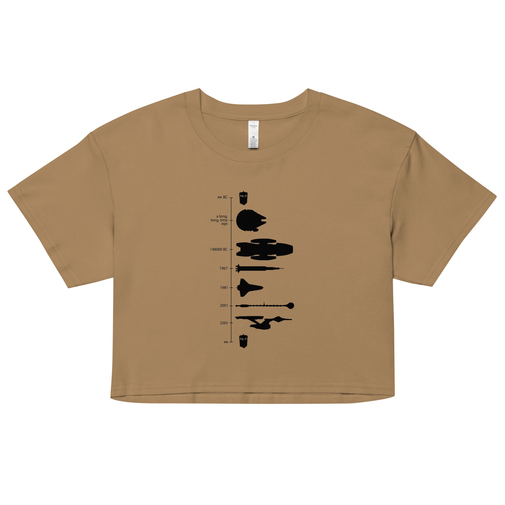 Space Ship Timeline Women's Crop Tee