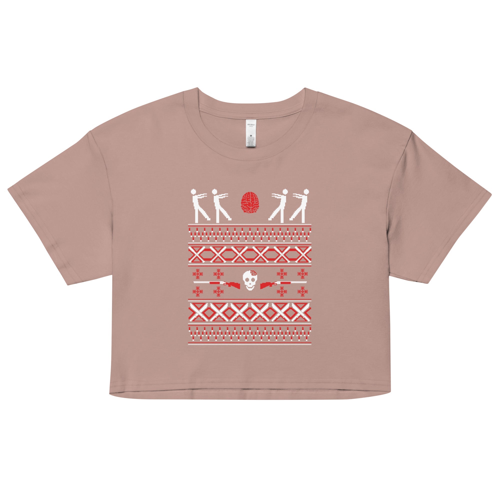 Zombie Christmas Sweater Women's Crop Tee