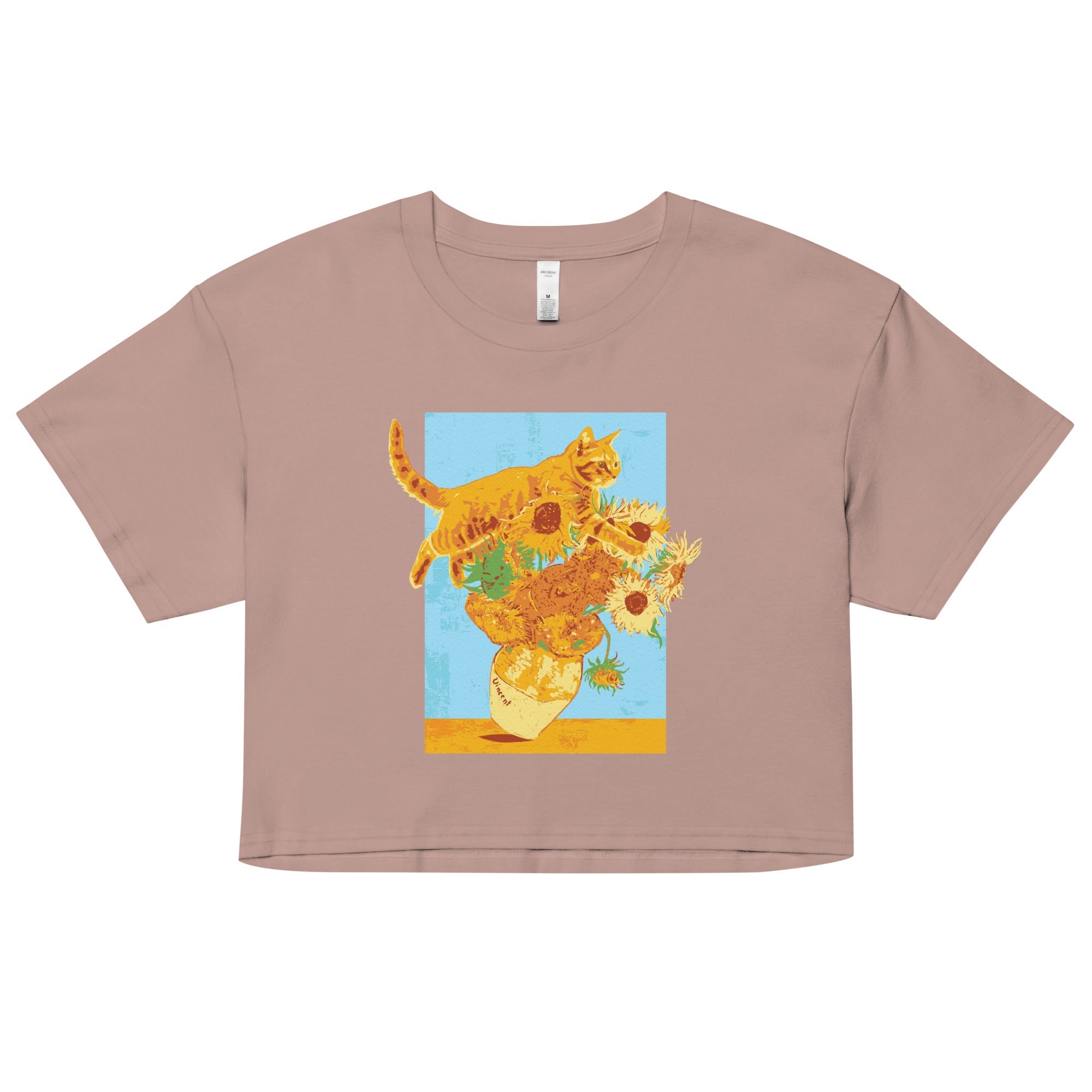 Van Gogh's Cat Women's Crop Tee