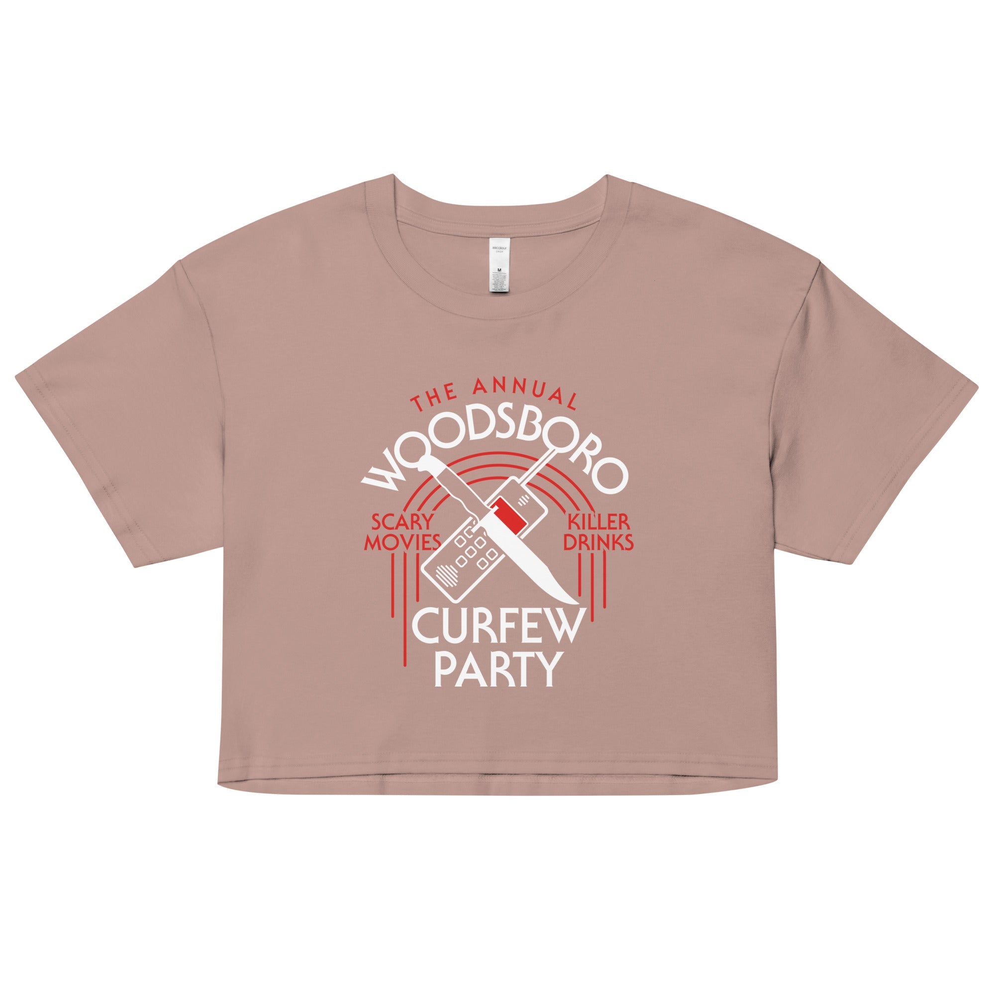 Woodsboro Curfew Party Women's Crop Tee