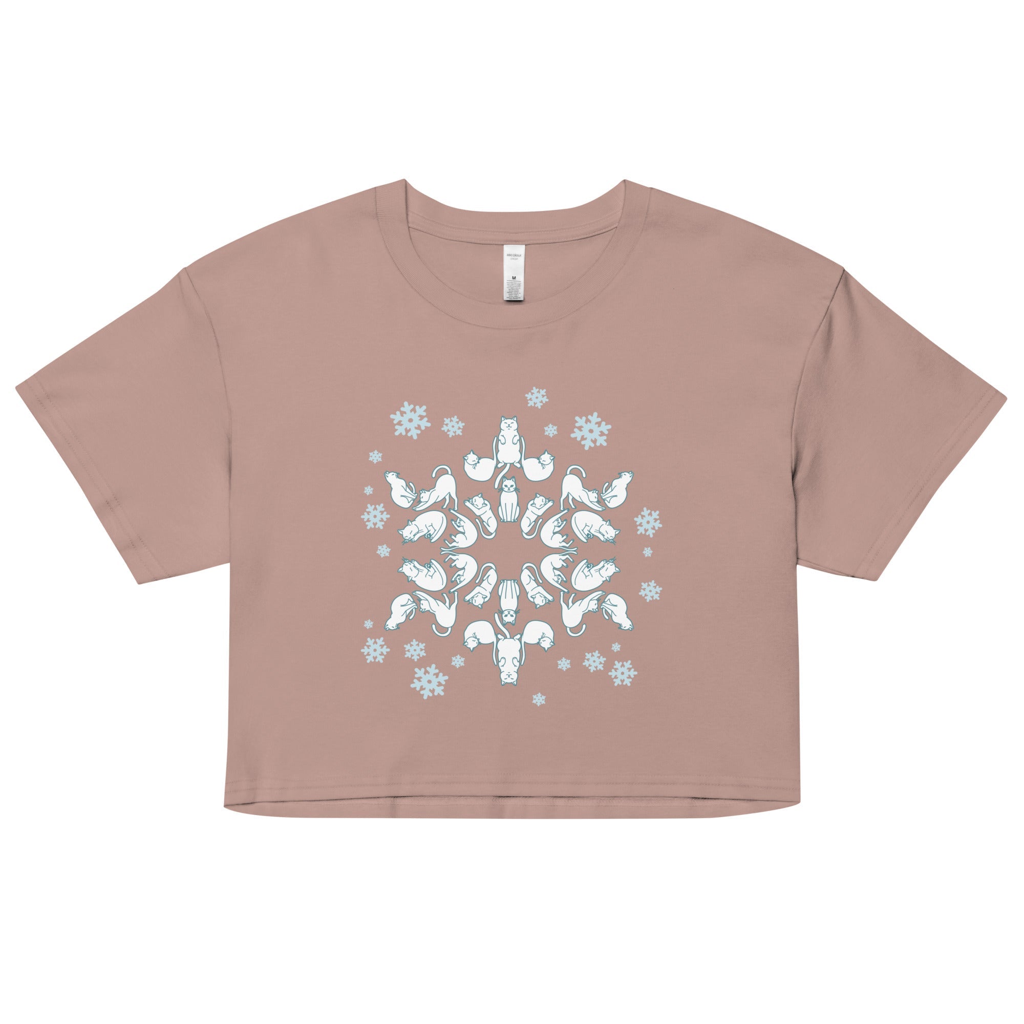 Cat Snowflake Women's Crop Tee