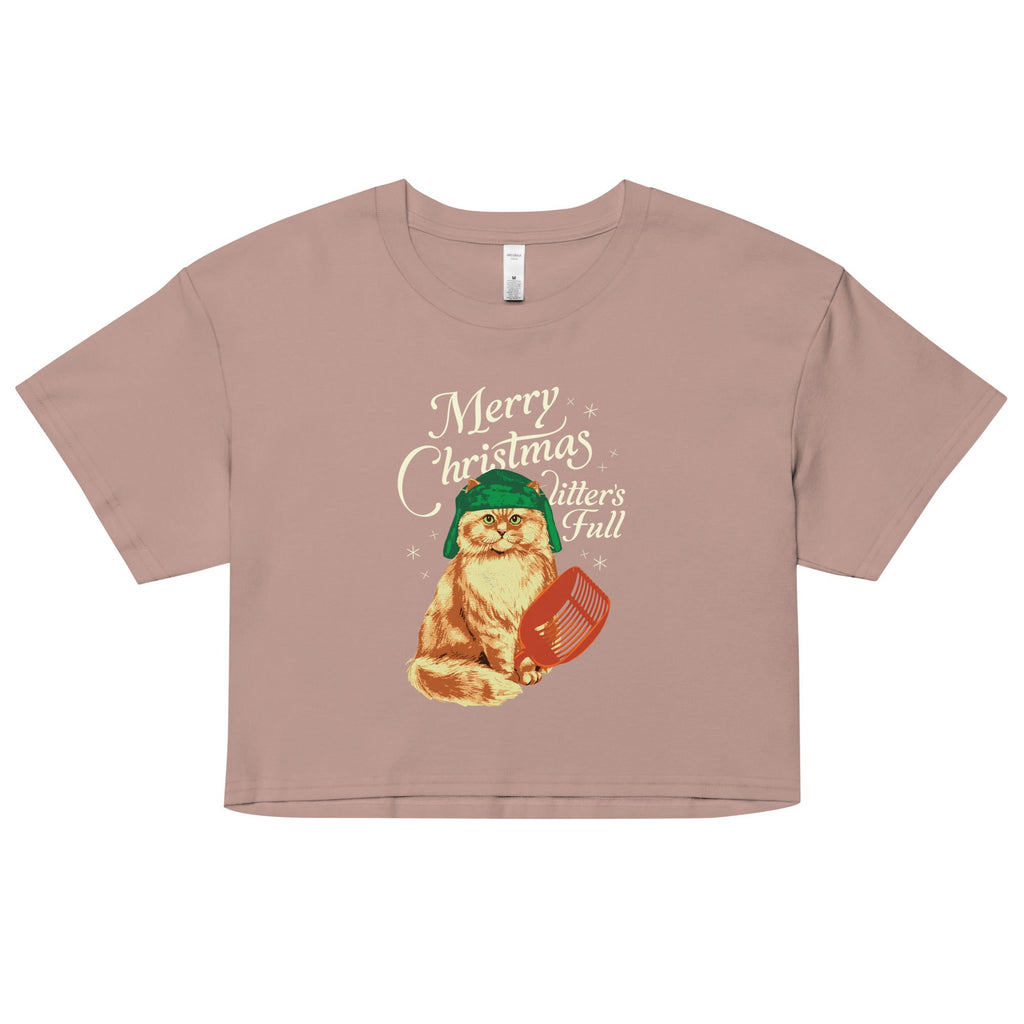 Merry Christmas Litter's Full Women's Crop Tee