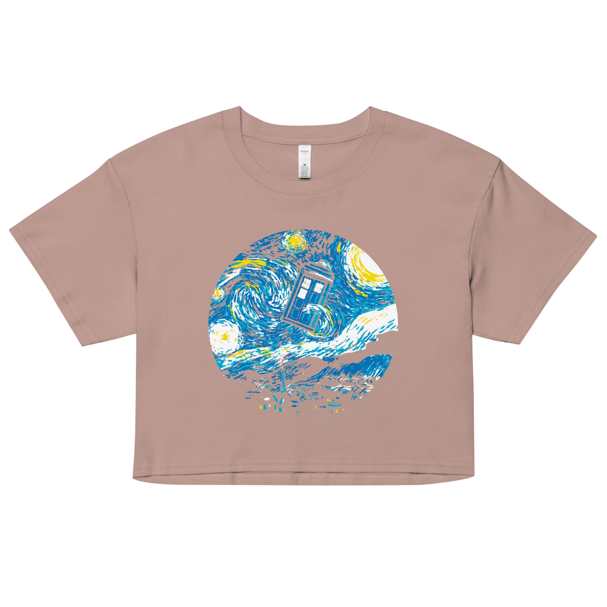 Starry Night Police Box Women's Crop Tee