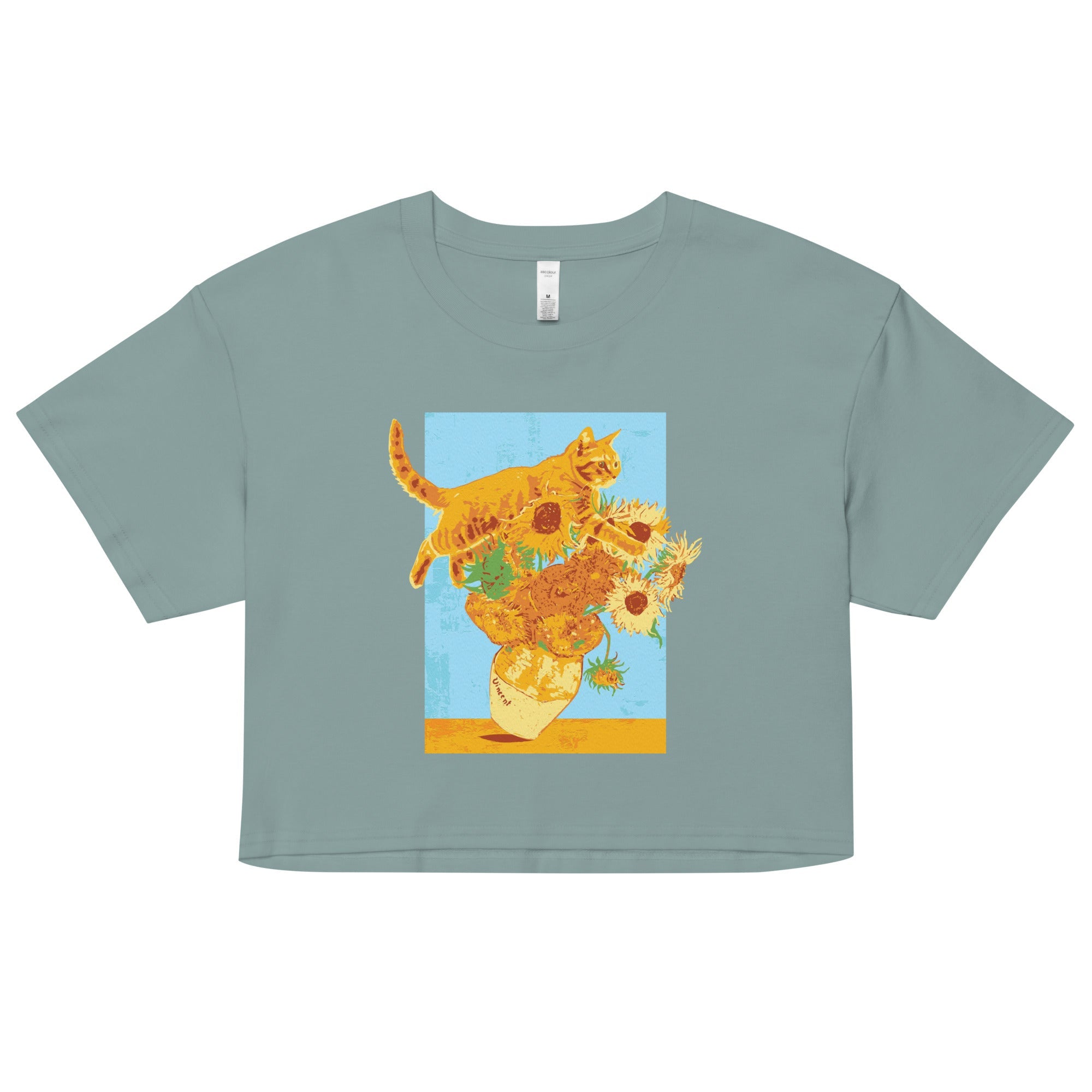 Van Gogh's Cat Women's Crop Tee
