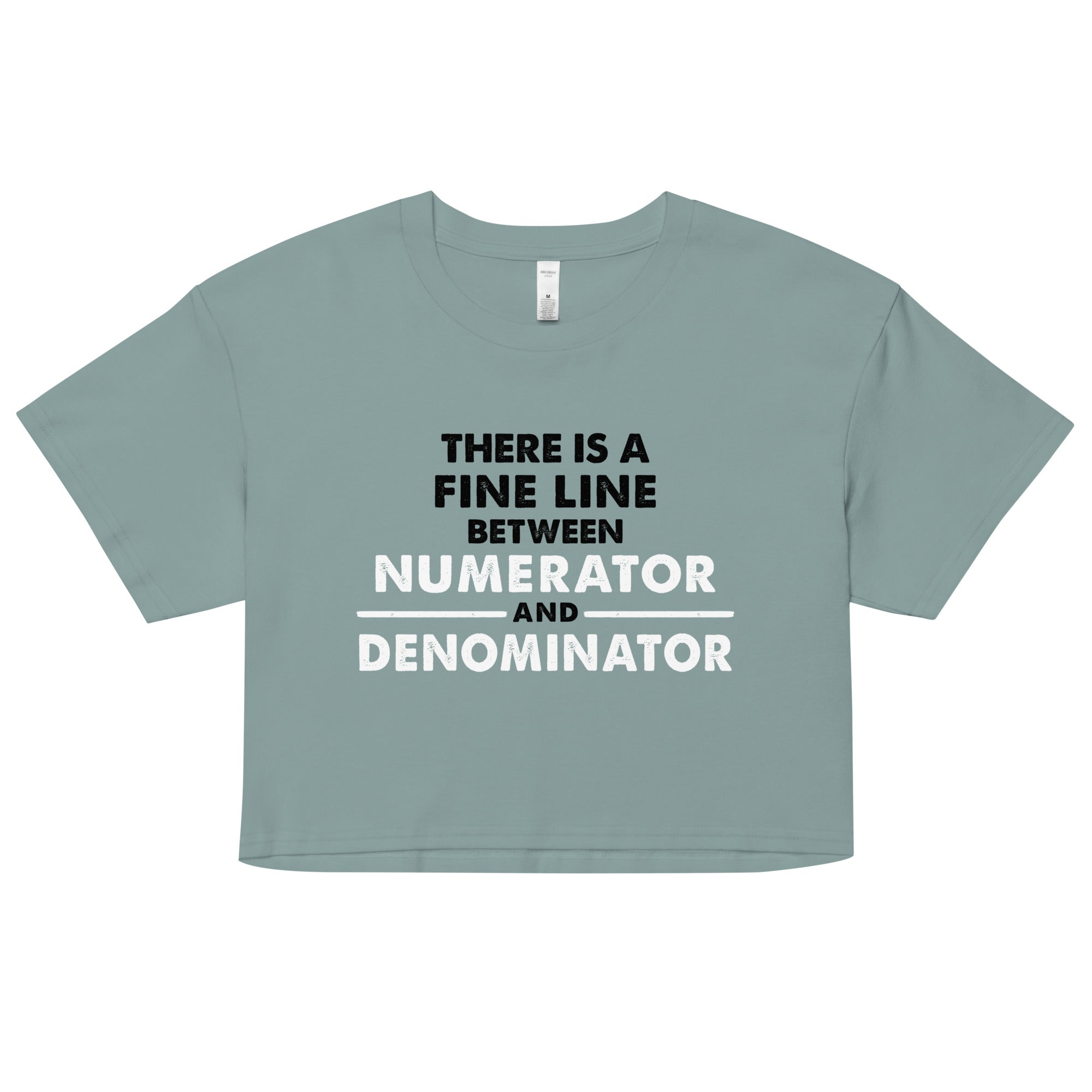 There Is A Fine Line Between Numerator And Denominator Women's Crop Tee