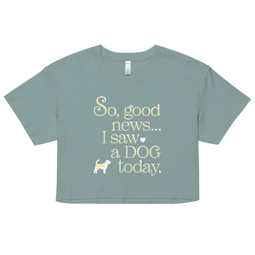 So Good News I Saw A Dog Today Women's Crop Tee
