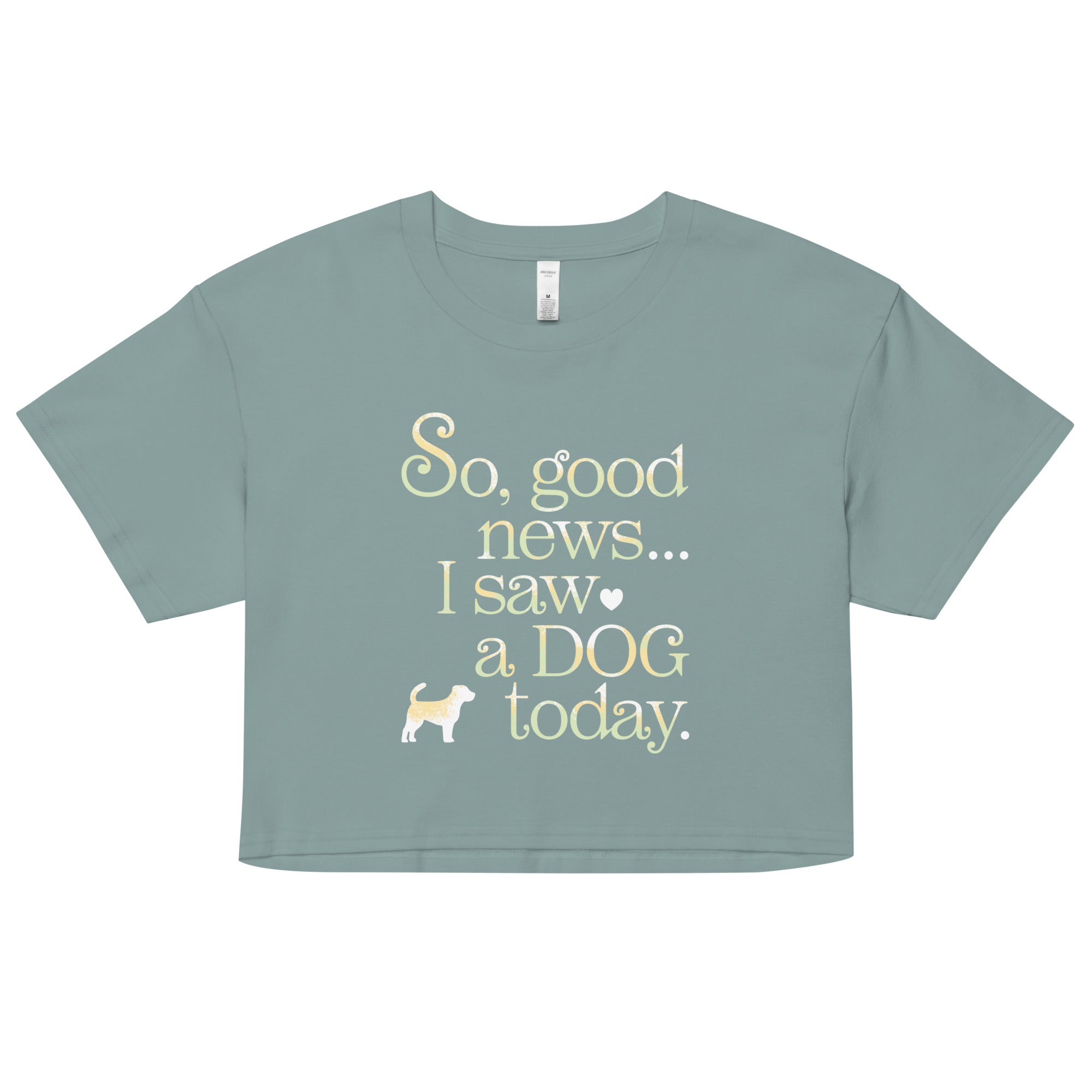 So Good News I Saw A Dog Today Women's Crop Tee