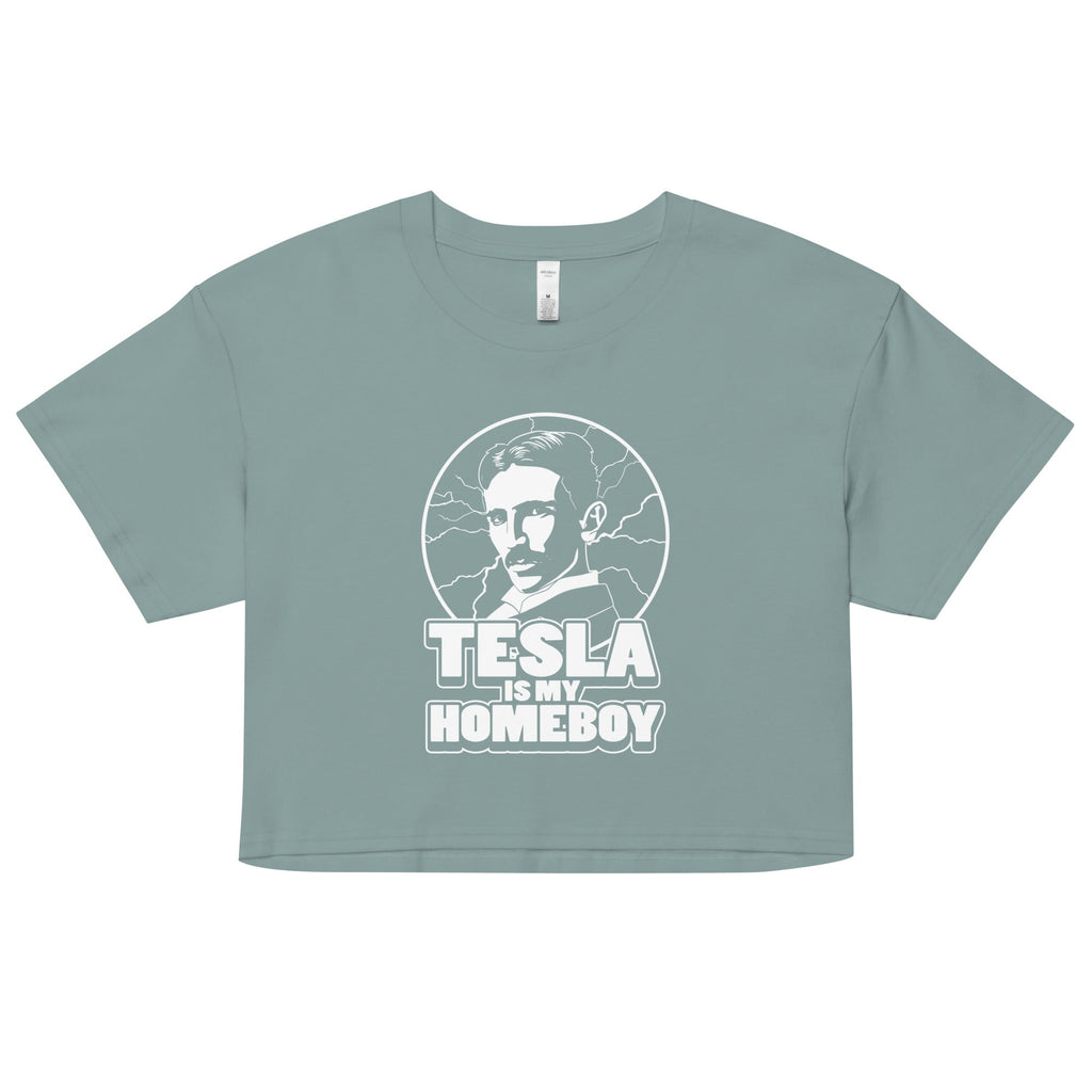 Tesla Is My Homeboy Women's Crop Tee