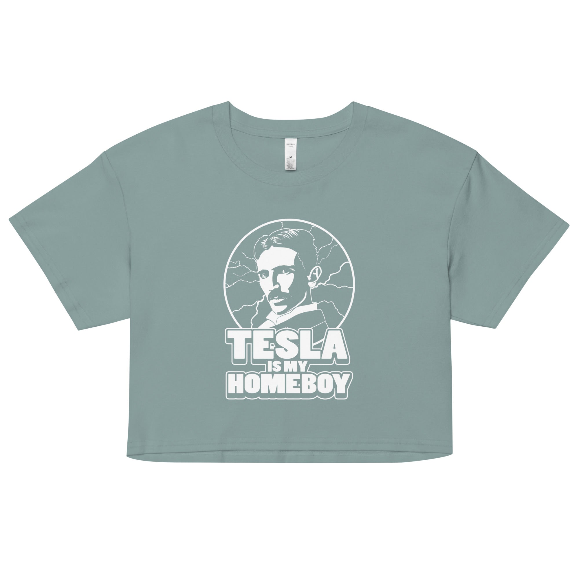 Tesla Is My Homeboy Women's Crop Tee