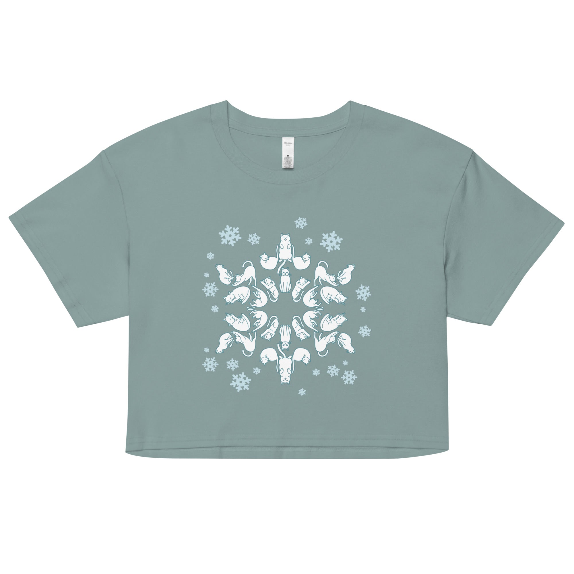 Cat Snowflake Women's Crop Tee