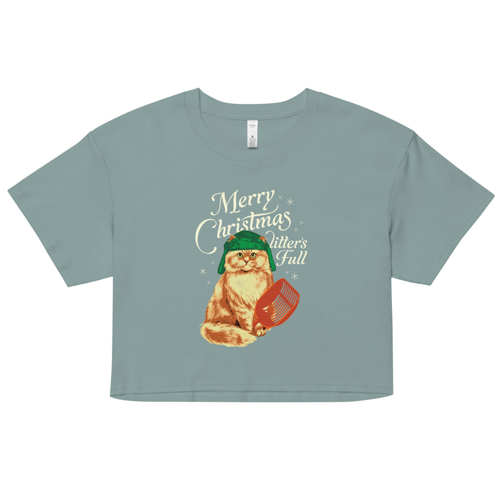 Merry Christmas Litter's Full Women's Crop Tee