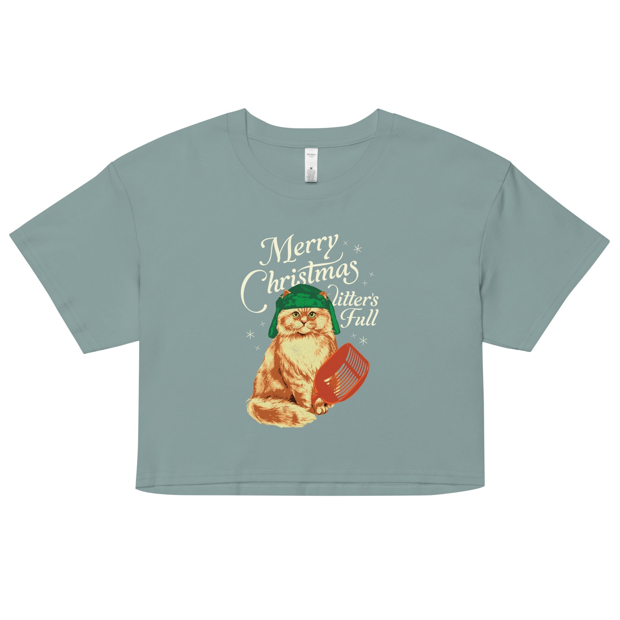 Merry Christmas Litter's Full Women's Crop Tee