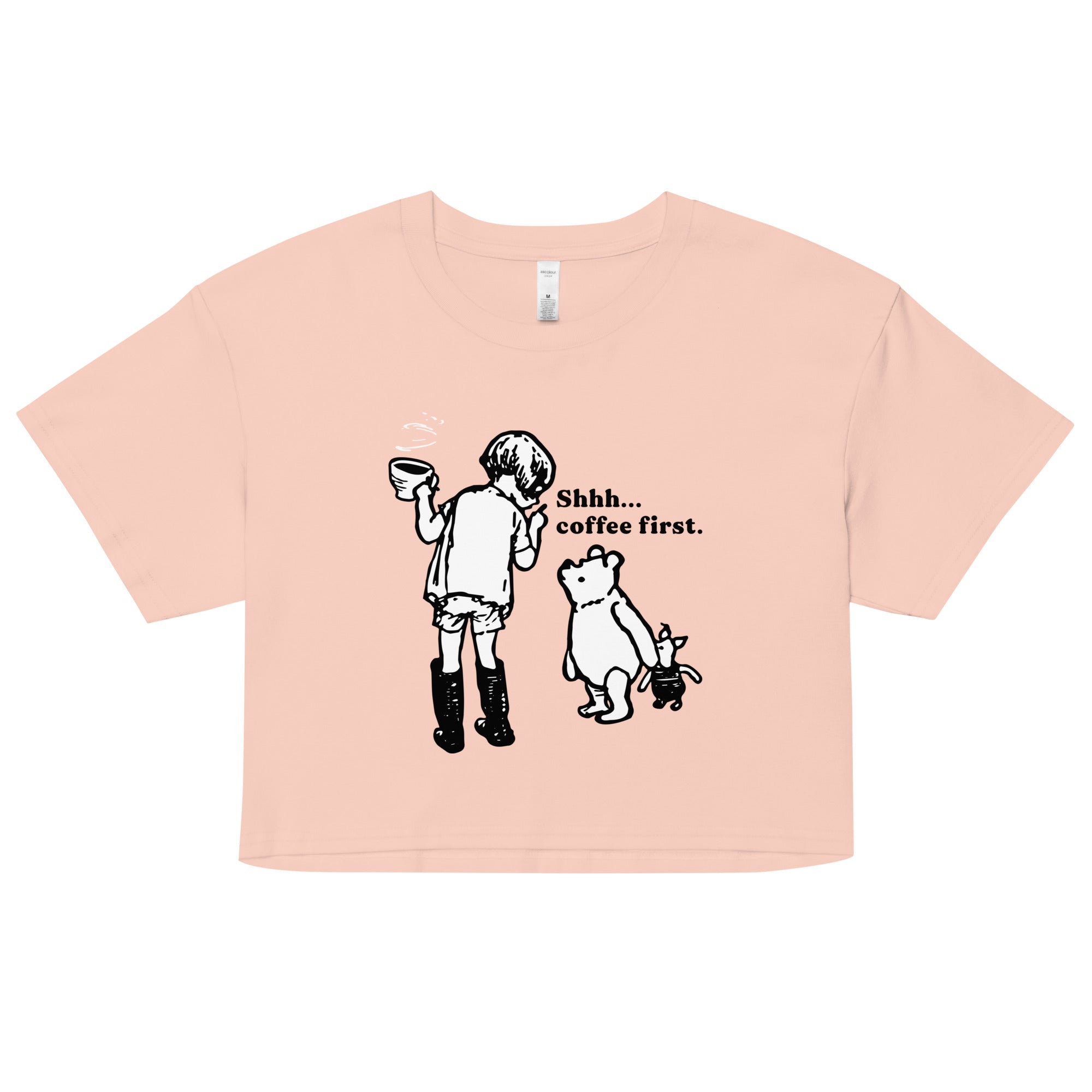 Shhh Coffee First Women's Crop Tee