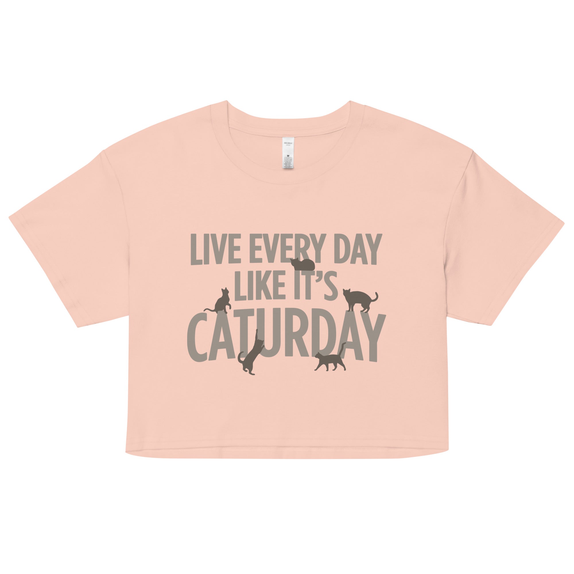 Live Every Day Like It's Caturday Women's Crop Tee