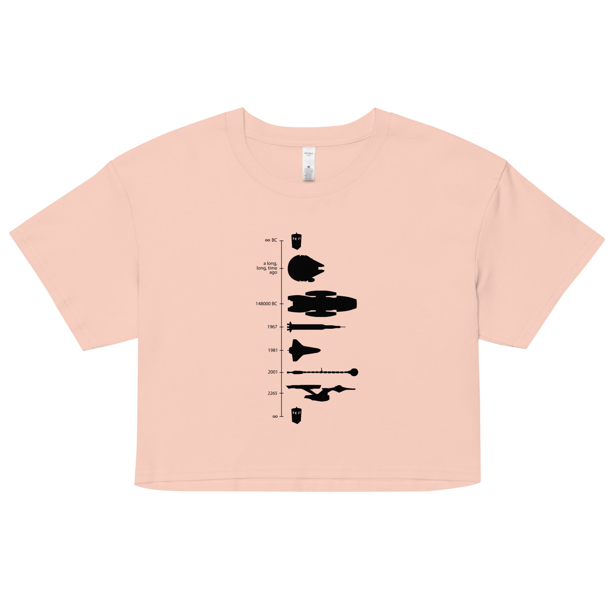 Space Ship Timeline Women's Crop Tee
