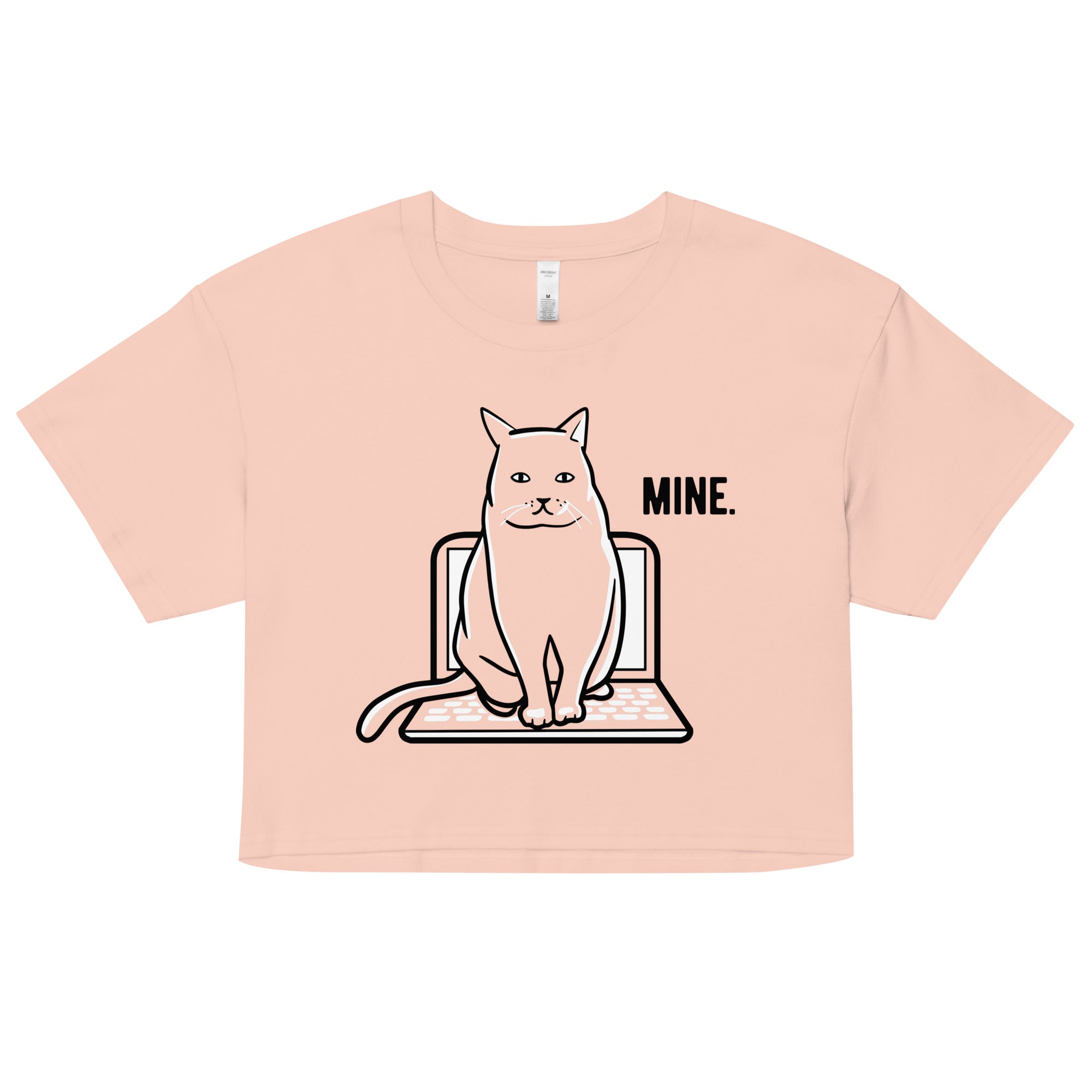 Mine Computer Cat Women's Crop Tee