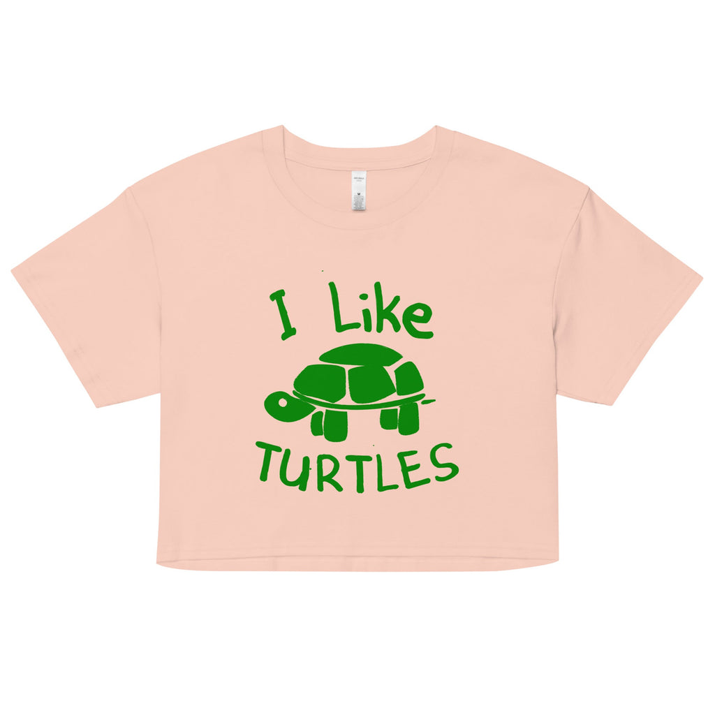 I Like Turtles Women's Crop Tee