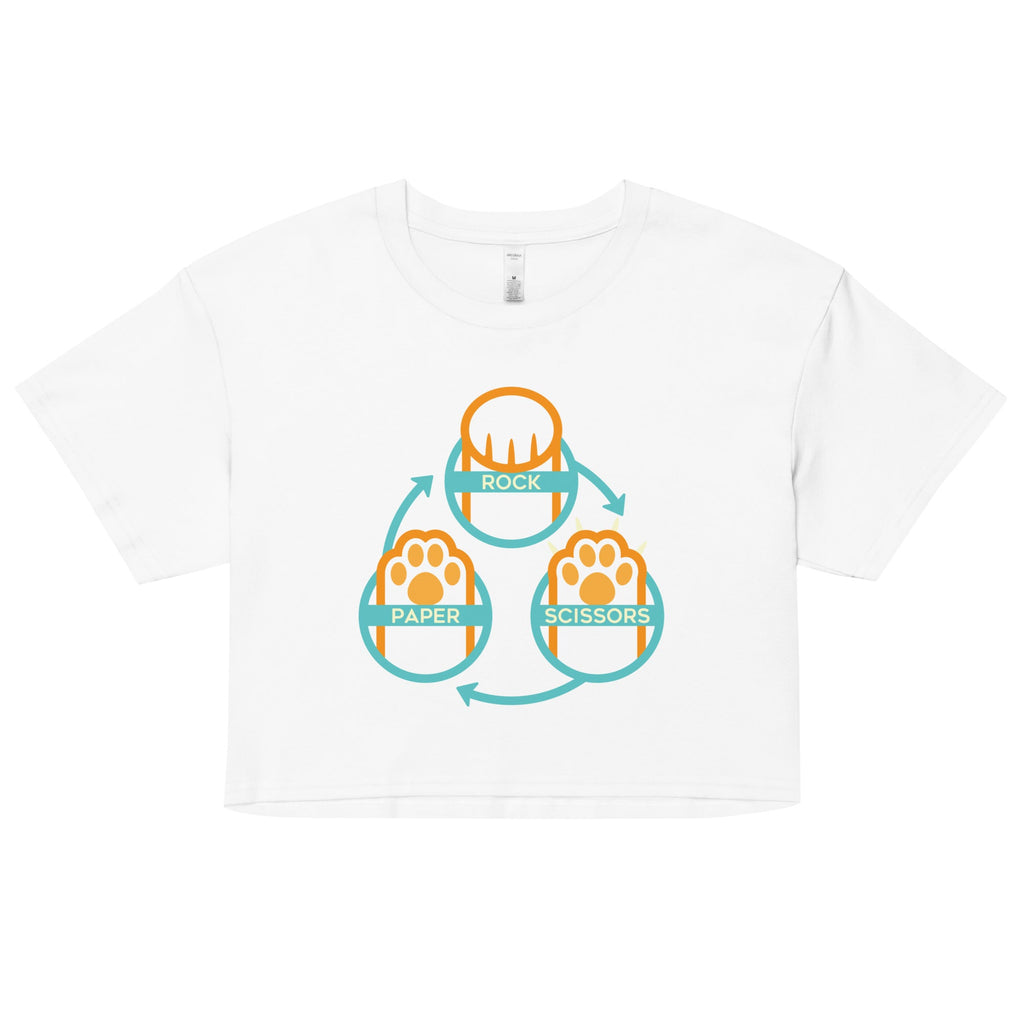 Rock Paper Scissors Paws Women's Crop Tee