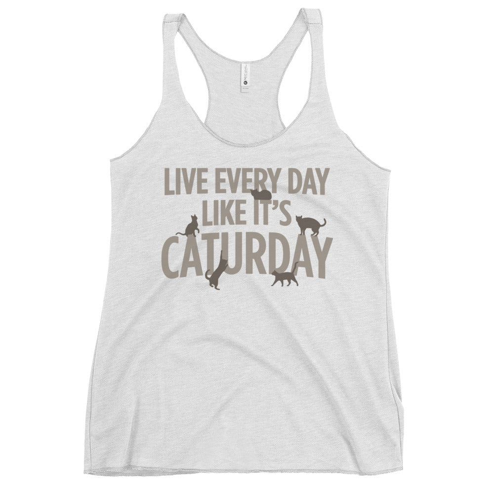 Live Every Day Like It's Caturday Women's Racerback Tank