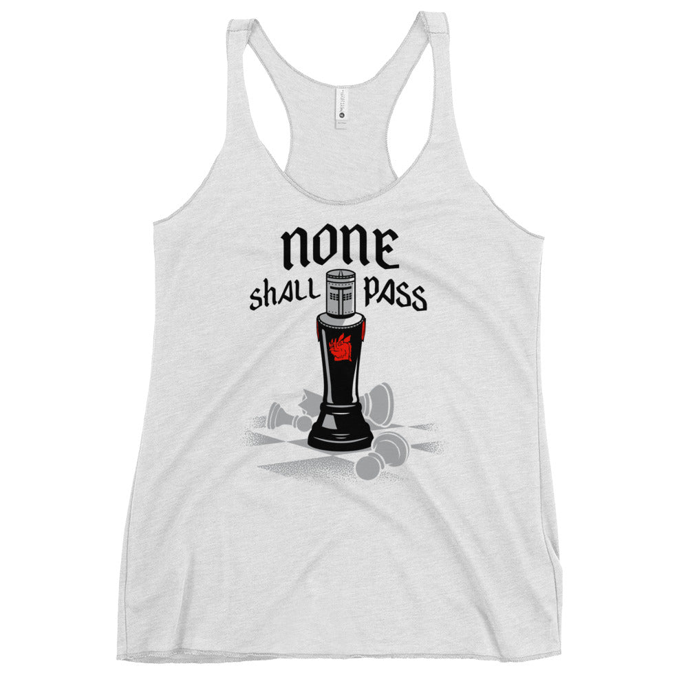 None Shall Pass Black Knight Women's Racerback Tank