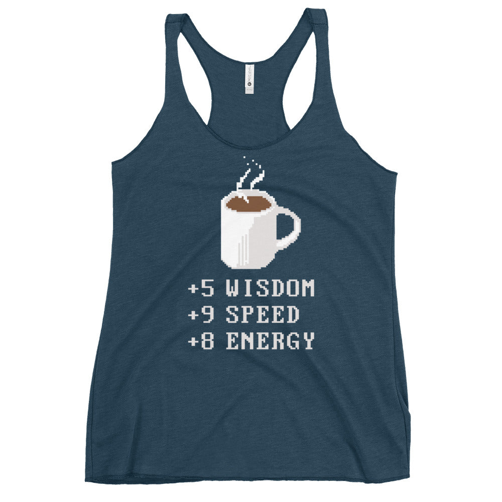 Coffee Plus To Stats Women's Racerback Tank