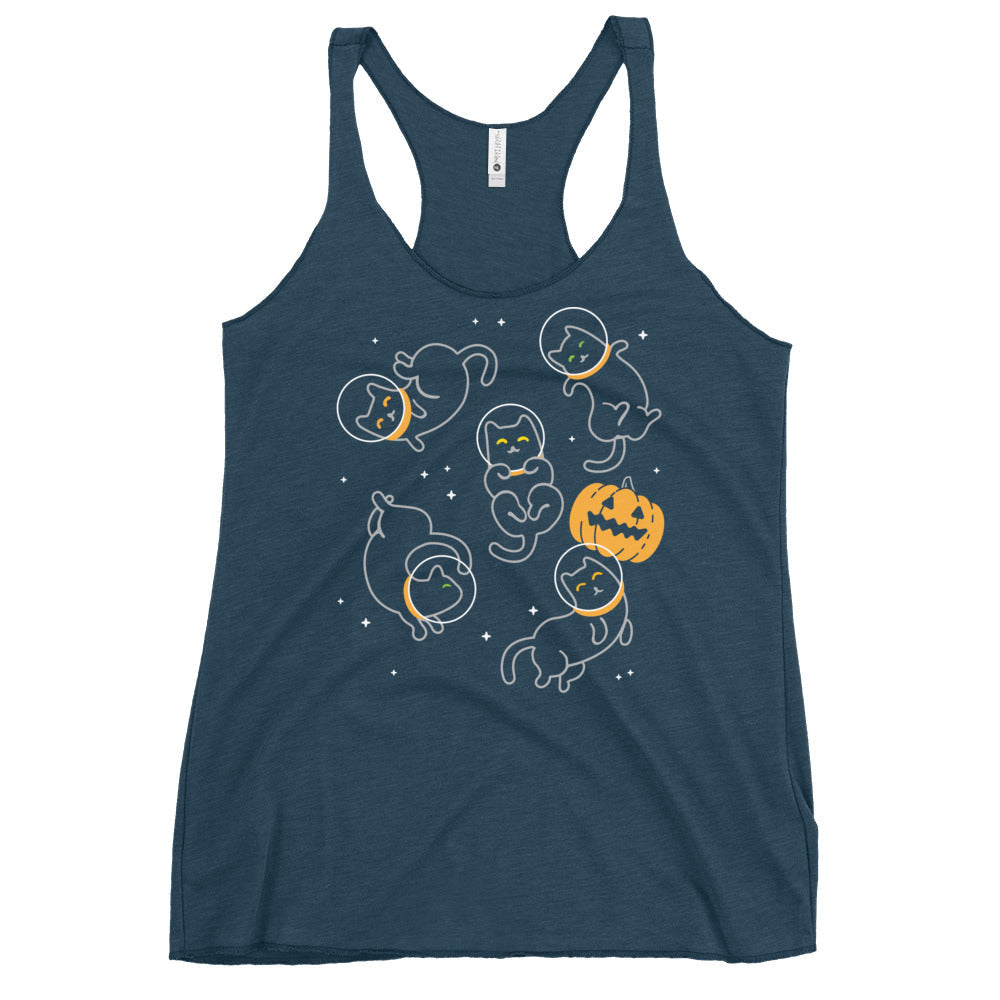 Cat Halloween In Space Women's Racerback Tank