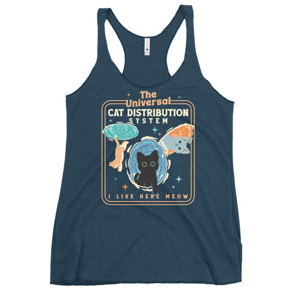 The Universal Cat Distribution System Women's Racerback Tank