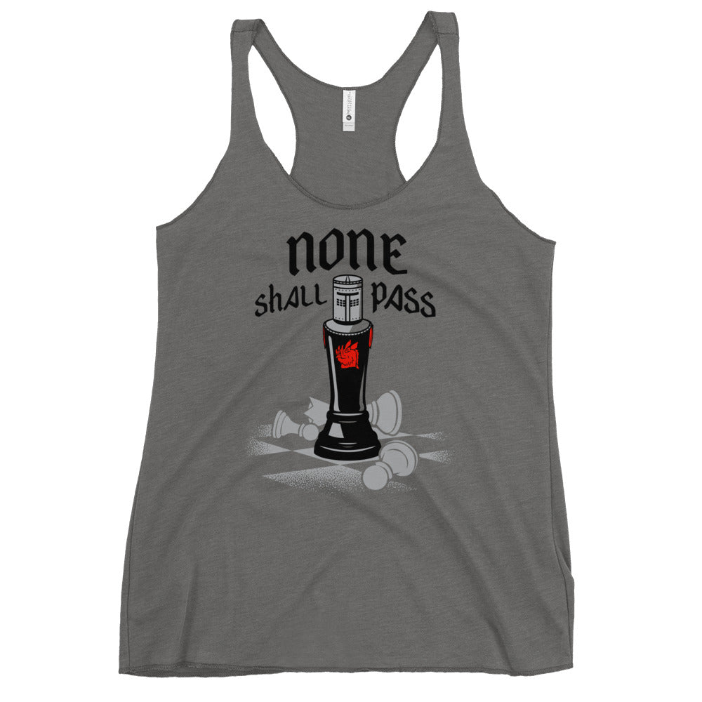 None Shall Pass Black Knight Women's Racerback Tank