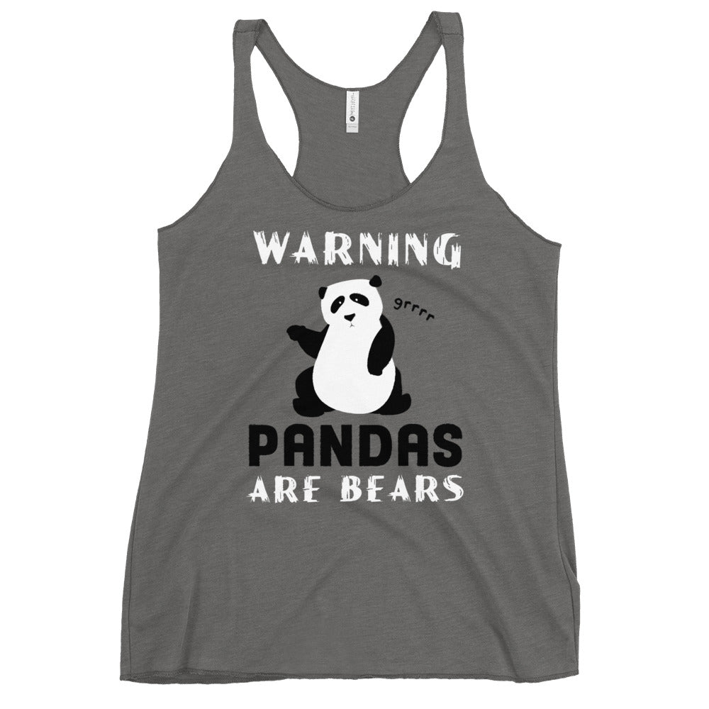 Warning, Pandas Are Bears Women's Racerback Tank