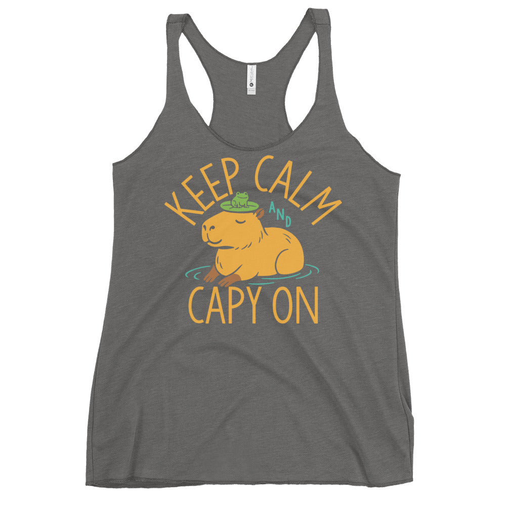 Keep Calm And Capy On Women's Racerback Tank