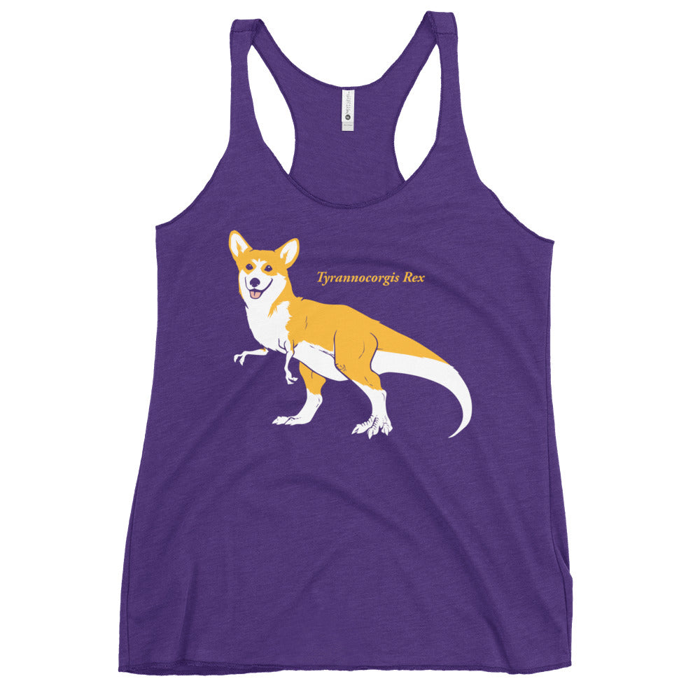 Tyrannocorgis Rex Women's Racerback Tank