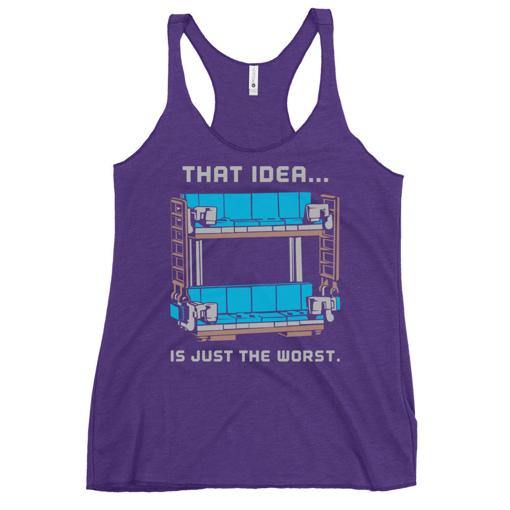 Double Decker Couch Women's Racerback Tank