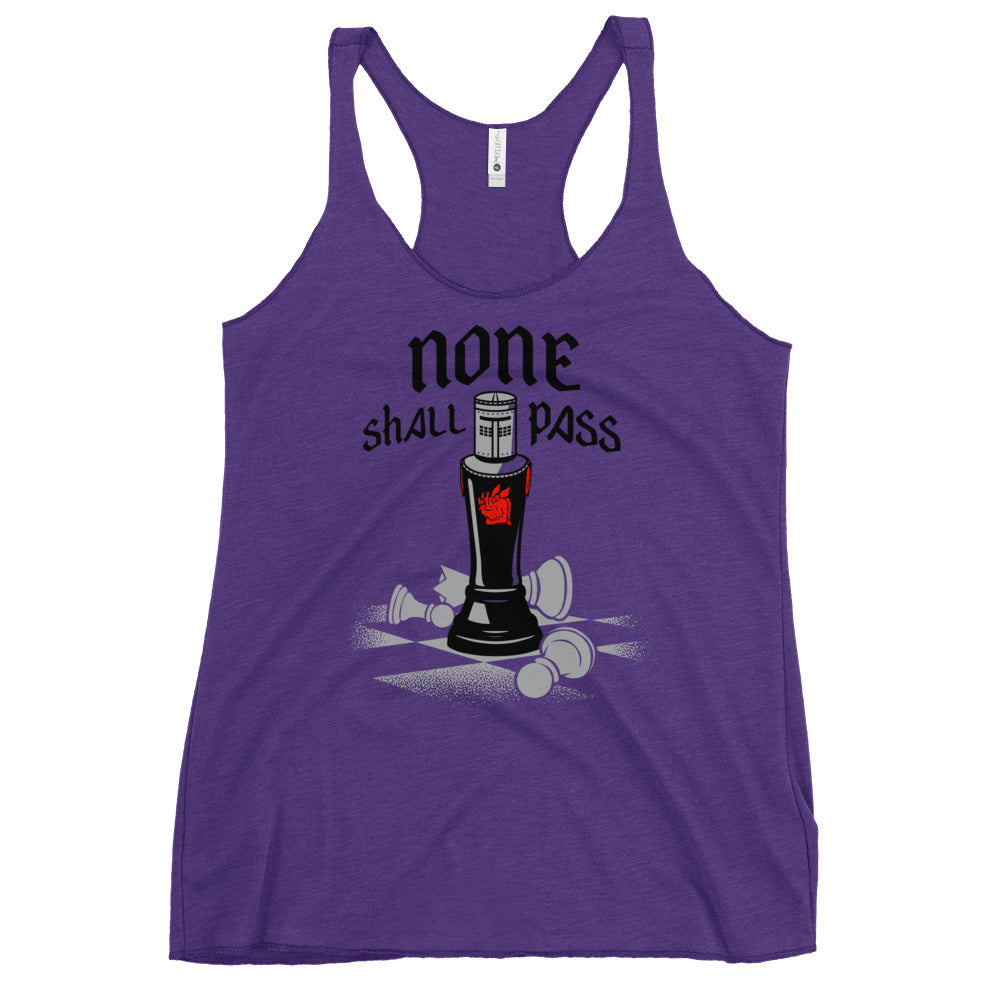 None Shall Pass Black Knight Women's Racerback Tank