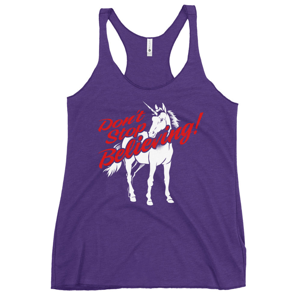 Don't Stop Believing Unicorn Women's Racerback Tank