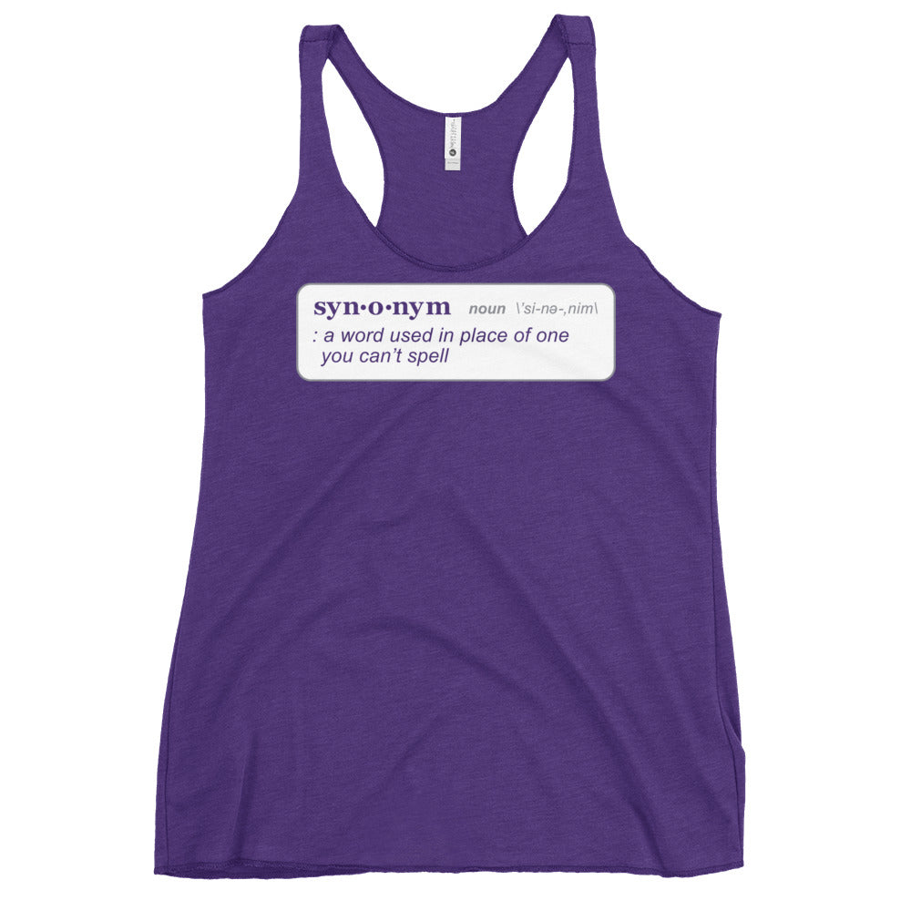 Synonym Definition Women's Racerback Tank