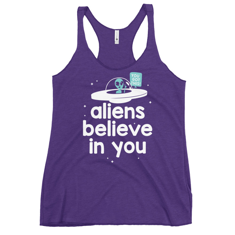 Aliens Believe In You Women's Racerback Tank