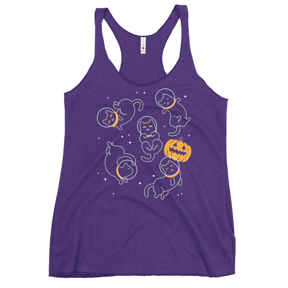Cat Halloween In Space Women's Racerback Tank